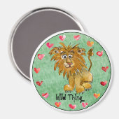 Cartoon Lion Runde Personalisierte Magnete Magnet (Vorderseite/Rückseite)