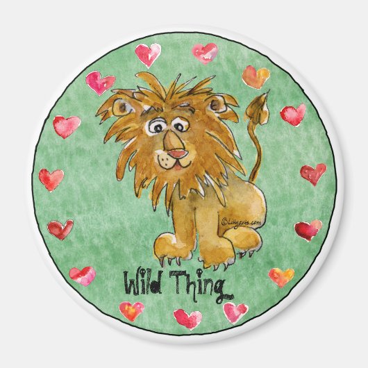 Cartoon Lion Runde Personalisierte Magnete Magnet (Vorne)