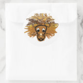 Cartoon Lion Runder Aufkleber (Tasche)