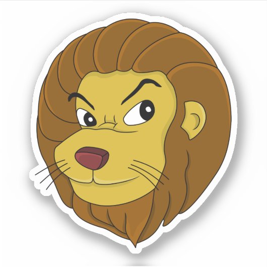 Cartoon Lion - Vinyl-Aufkleber Aufkleber (Vorderseite)