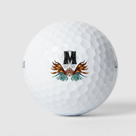 Cartoon Lionfish Monogramm Golfball (Vorderseite)