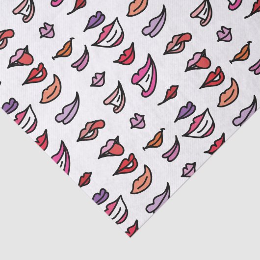 Cartoon Lipstick Lächeln Fun Muster Seidenpapier (Ausschnitt)