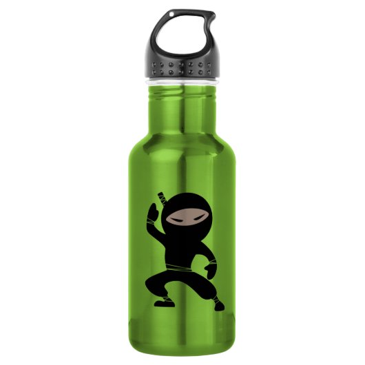 Cartoon Little Ninja Krieger Edelstahlflasche (Vorderseite)