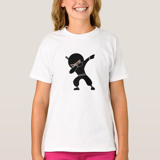 Cartoon Little Ninja Krieger T-Shirt (Vorderseite)