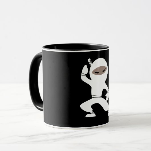 Cartoon Little Ninja Warrior Tasse (Vorderseite Links)
