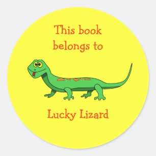 Cartoon Lizard Custom Buchzeichen Aufkleber