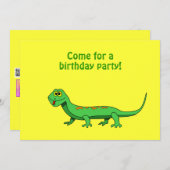 Cartoon Lizard Kids Reptile Birthday Einladungen (Vorne/Hinten)