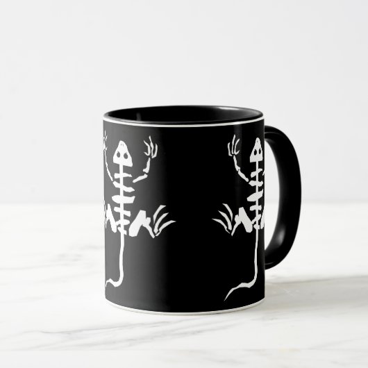 Cartoon Lizard Skeleton Knochen Tasse (VorderseiteRechts)