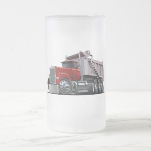 Cartoon LKW mattiertes Glas Bier Tasse