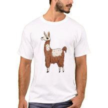 Cartoon Llama - Brown & White Fun Animal