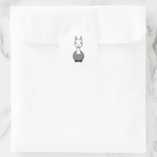 Cartoon Llama Runder Aufkleber (Tasche)