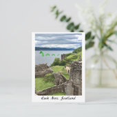 Cartoon Loch Ness Monster & Urquhart Castle Funny Postkarte (Stehend Vorderseite)