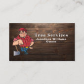 Cartoon Logger für den beruflichen Holzbaum Visitenkarte (Vorderseite)