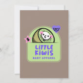 Cartoon Logo Cute Character Baby Clothes Art Einladung (Rückseite)