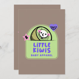 Cartoon Logo Cute Character Baby Clothes Art Einladung