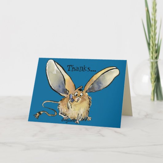 Cartoon Long Eared Jerboa Card Dankeskarte (Vorderseite)