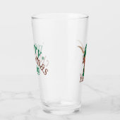 Cartoon Longhorn in grüner Skikappe und Scarf Glas (Rechts)