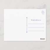 Cartoon Lovebirds Lila Liebe Hochzeit Postkarte (Rückseite)