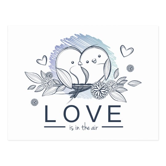 Cartoon Lovebirds Lila Liebe Hochzeit Postkarte Zazzle De