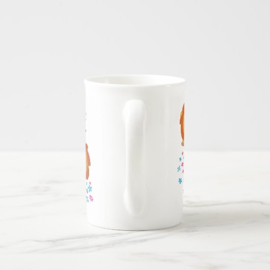 Cartoon Löwen im Garten Knochen China Tasse (Rückseite)