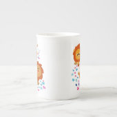 Cartoon Löwen im Garten Knochen China Tasse (Vorderseite)