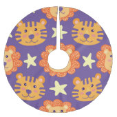 Cartoon Löwen & Tiger: Vintag Polyester Weihnachtsbaumdecke (Vorderseite)