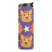 Cartoon Löwen & Tiger: Vintag Thermosbecher (Nach links gedreht)