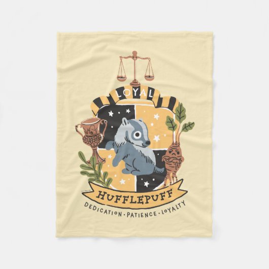 Cartoon Loyal Hufflepuff Fleecedecke (Vorderseite)
