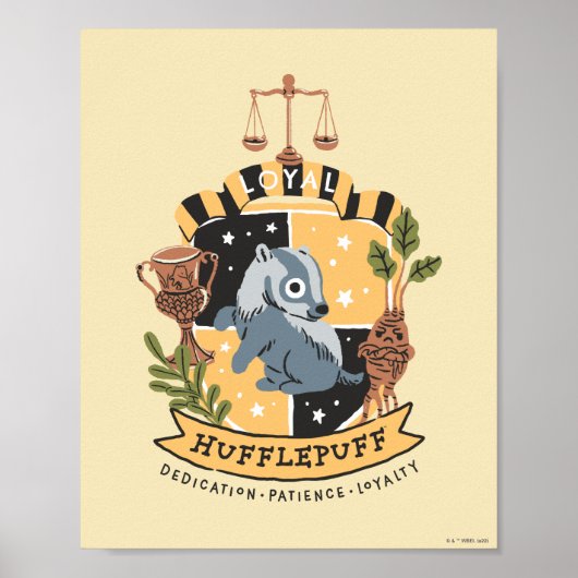 Cartoon Loyal Hufflepuff Poster (Vorne)
