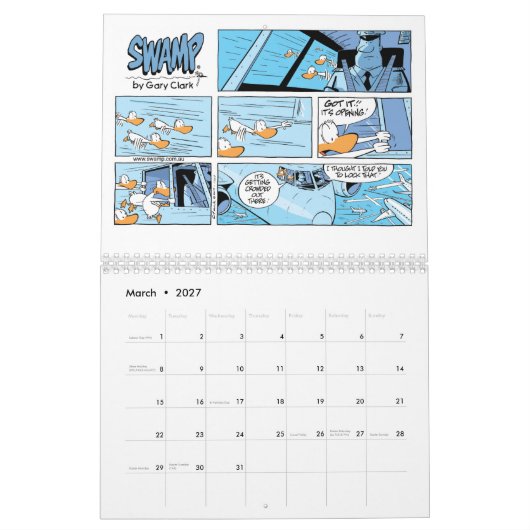 Cartoon Luftfahrt-Spaß-Kalender Kalender (Mär 2027)