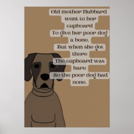 Cartoon lustig alte Mutter Hubbard-Kinderzimmer-Re Poster