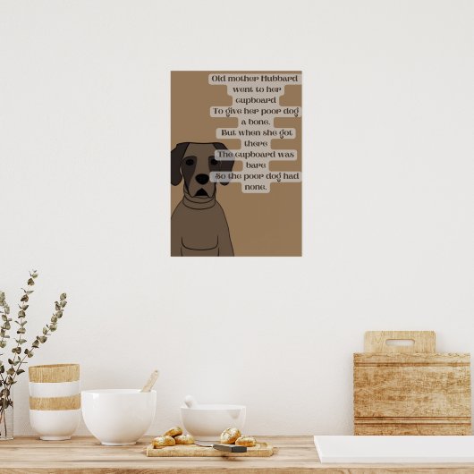 Cartoon lustig alte Mutter Hubbard-Kinderzimmer-Re Poster (Küche)