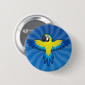 Cartoon-Macaw/Papagei Button (Vorne & Hinten)