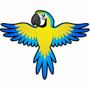 Cartoon-Macaw/Papagei Fotoskulptur Magnet