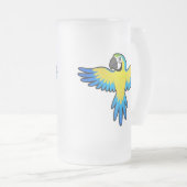Cartoon-Macaw/Papagei Mattglas Bierglas (VorderseiteRechts)