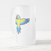 Cartoon-Macaw/Papagei Mattglas Bierglas (Vorderseite Links)