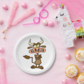 Cartoon Mad Cow Pappteller (Party)