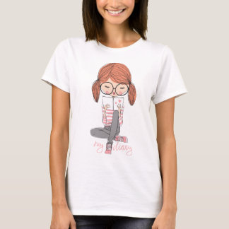 Cartoon-Mädchen-Illustration- T-Shirt