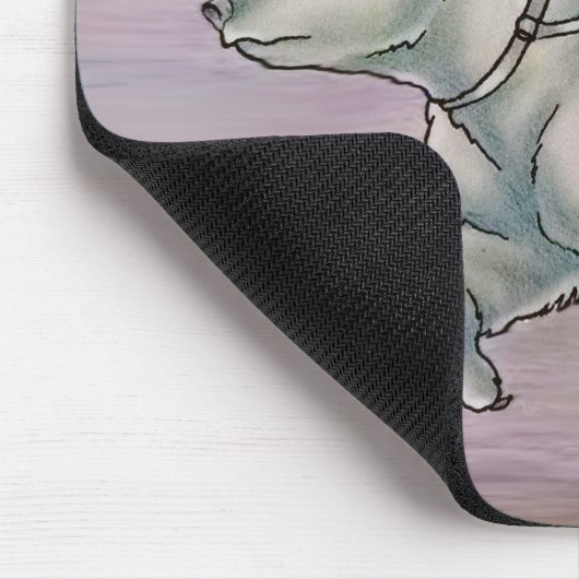 Cartoon-Mädchen-Kind, welches das polarer Mousepad (Ecke)