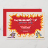Cartoon Magic Dragons atmen Feuer Halloween-Party Einladung (Vorne/Hinten)