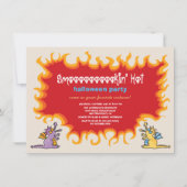 Cartoon Magic Dragons atmen Feuer Halloween-Party Einladung (Vorderseite)