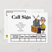 Cartoon Male Ham Operator QSL Karte Anpassen! (Vorne/Hinten)