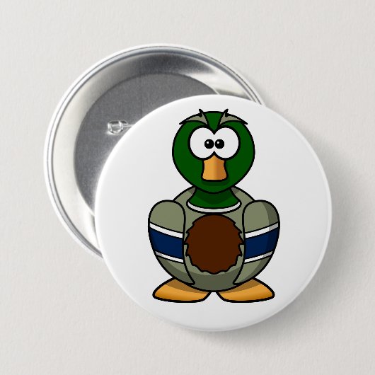 Cartoon Mallard Duck Button (Vorne & Hinten)