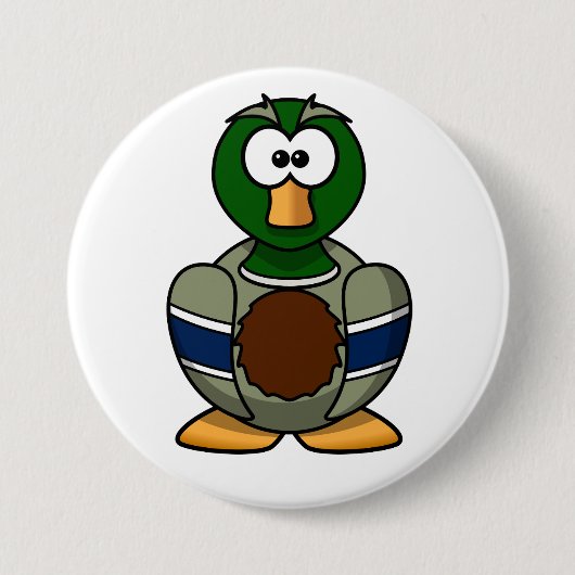 Cartoon Mallard Duck Button (Vorderseite)