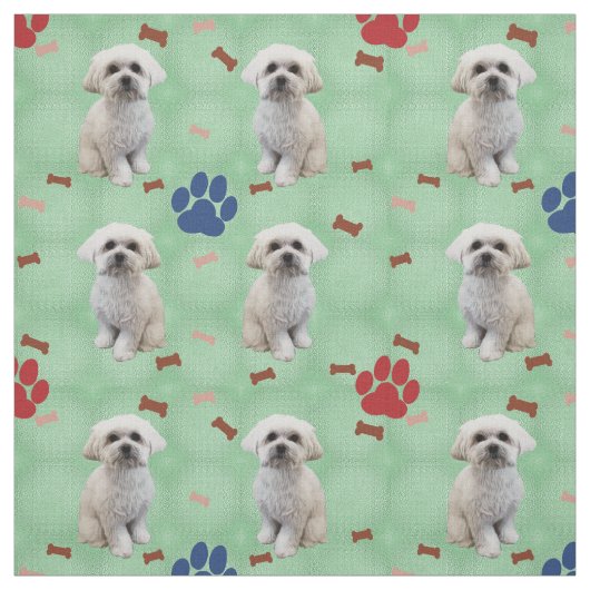 Cartoon Maltese Stoff (Muster)