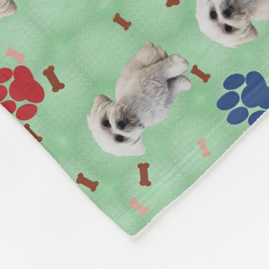 Cartoon Maltesisch Fleecedecke (Ecke)