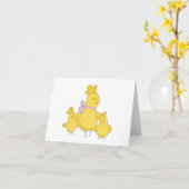 Cartoon Mama Hen mit Chicks BLANK Karte (Gelbe Blume)