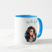 Cartoon Mama und Tochter mütterliche Liebe Tasse (VorderseiteRechts)