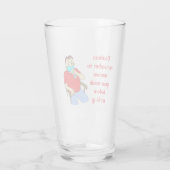 Cartoon Man trinkt Bier Glas (Rückseite)