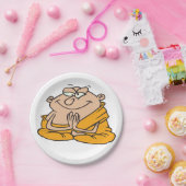 Cartoon Man vermittelt Pappteller (Party)